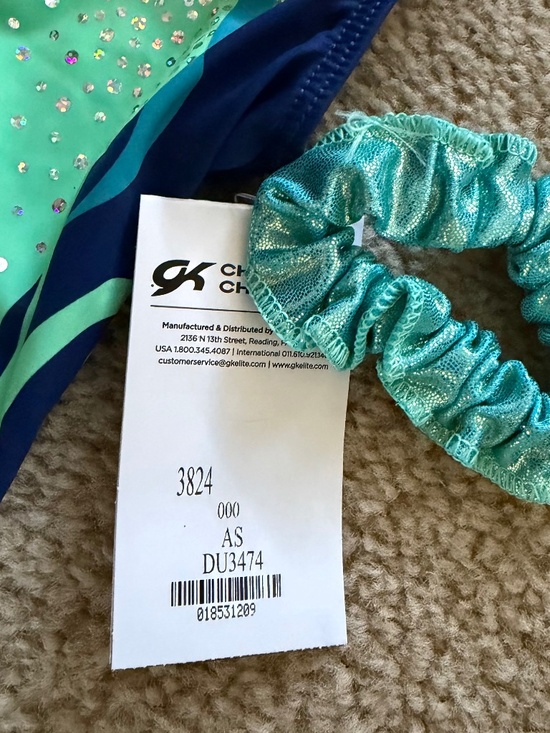 GK Adult Small gymnastics tank leotard new with tags “delicate blue” - Picture 3 of 3